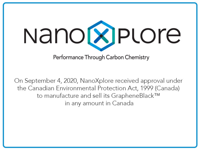 NANOXPLORE PROVIDES AN UPDATE ON GRAPHENEBLACK™️ REGULATORY APPROVAL ...